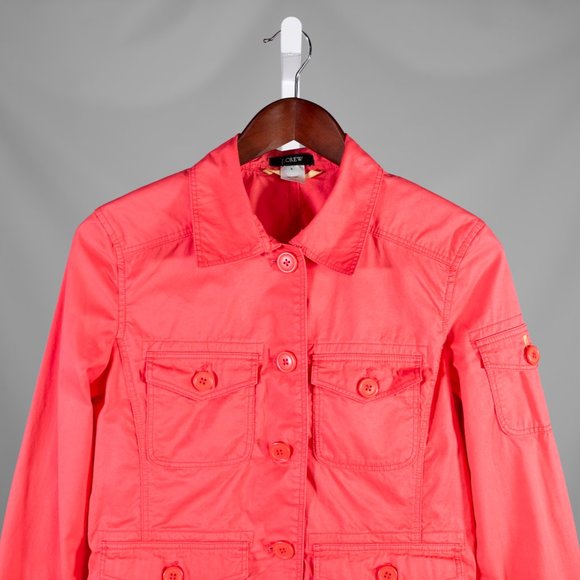 J. Crew Women's Peach Jacket Casual Designer Spring Outdoor Hiking Long Sleeve S - Picture 10 of 11